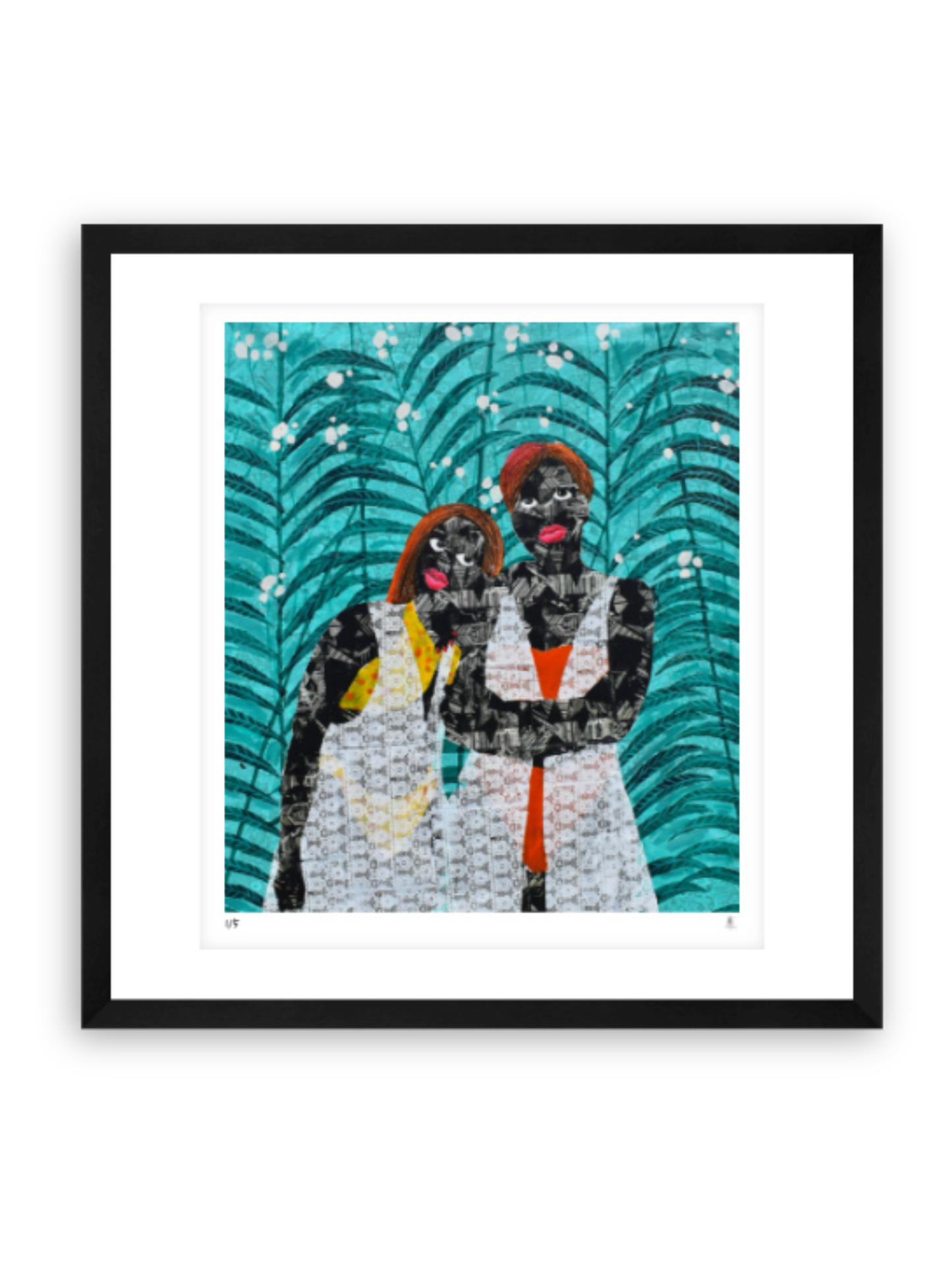Two Girls II - 30cm x 30cm / Black - Giclée